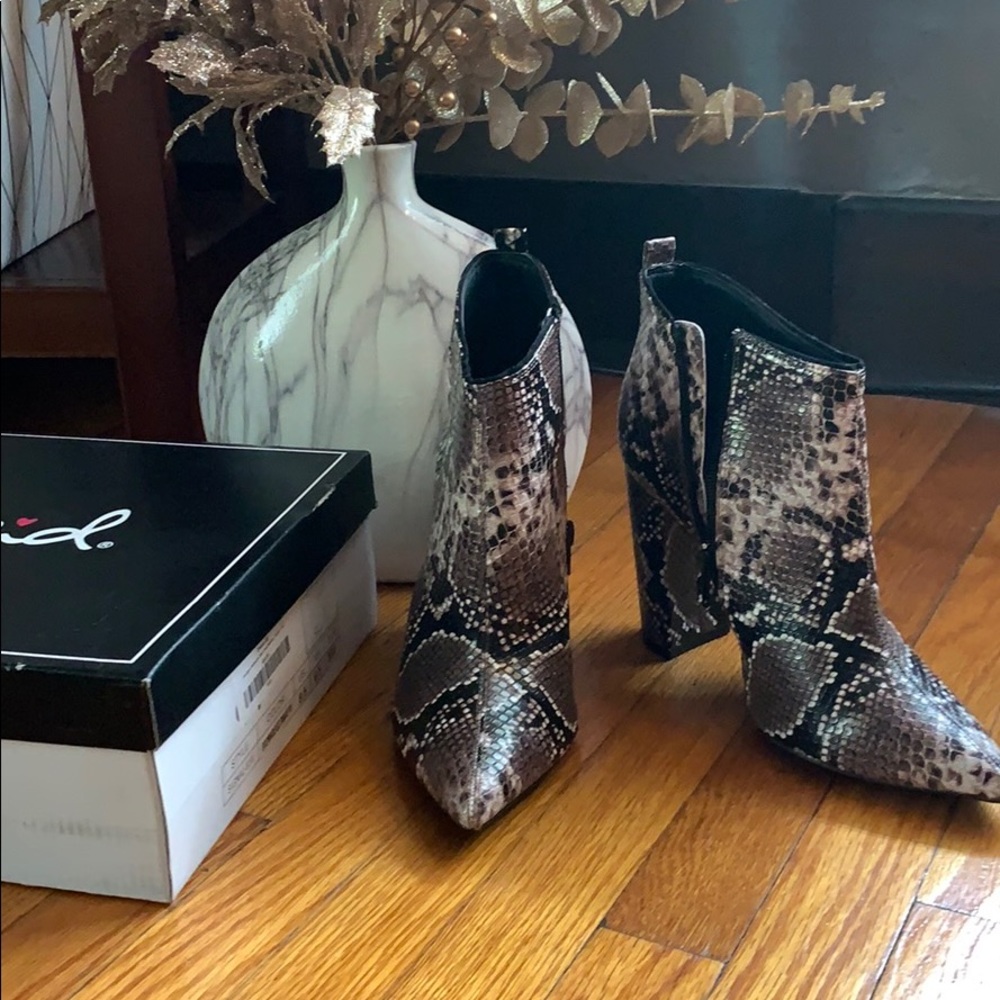 Snakeskin Booties